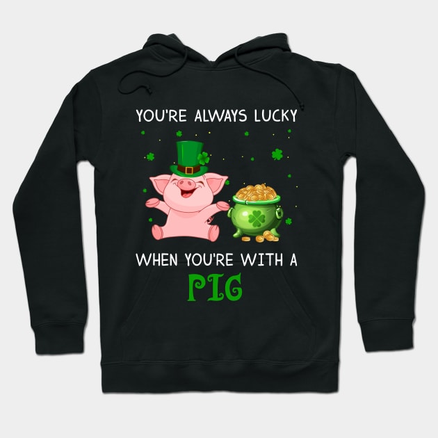 Always Lucky When You_re With A Pig T-shirt Hoodie by Elsie